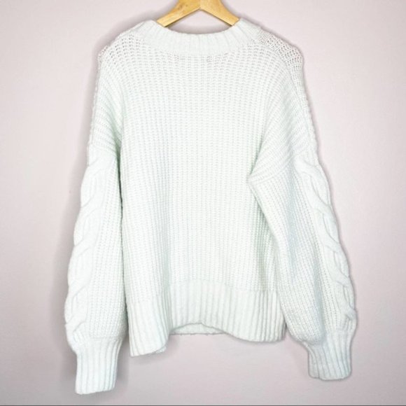 MISSGUIDED Oversized Cable Knit Sweater Mint - Picture 3 of 6